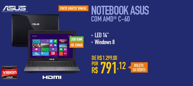 Notebook Asus com AMD® C-60