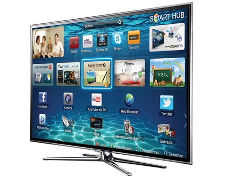 TV 50 Slim LED 3D Samsung S&eacute;rie 6 ES6900 UN50ES6900GXZD de lado