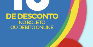 10% de desconto no boleto ou débito online