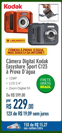 Câmera Digital Kodak Easyshare Sport C123 a Prova D'água