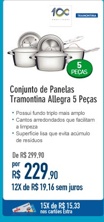 Conjunto de Panelas Tramontina Allegra 5 Peças