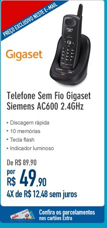 Telefone Sem Fio Gigaset Siemens AC600 2.4GHz