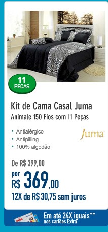 Kit de Cama Casal Juma Animale 150 Fios com 11 Peças