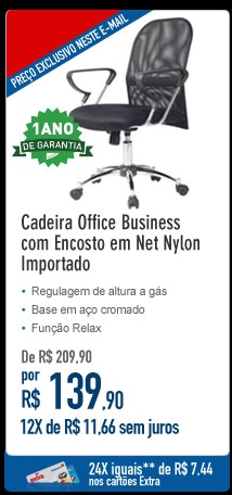 Cadeira Office Business com Encosto em Net Nylon Importado