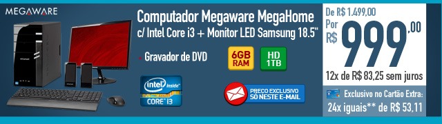 Computador Megaware MegaHome com Intel Core i3