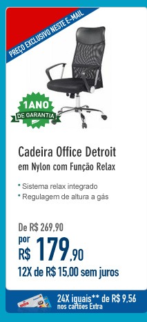 Cadeira Office Detroit em Nylon com Função Relax