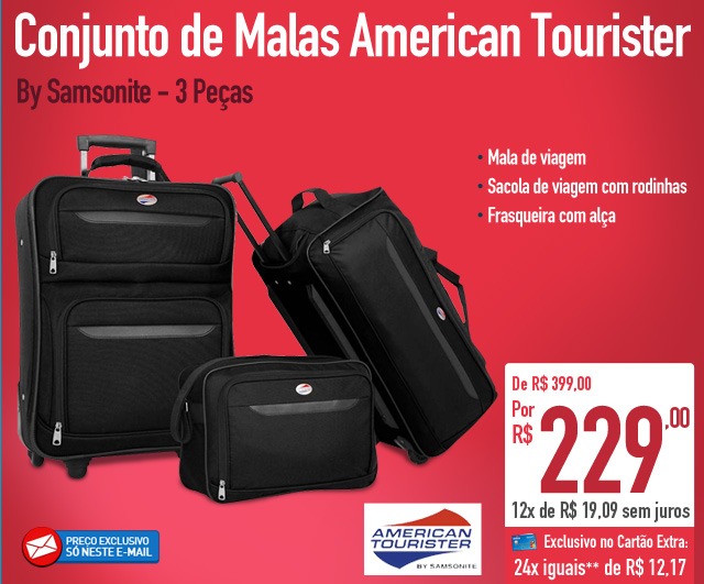 Conjunto de Malas American Tourister By Samsonite Classy - 3 Peças
