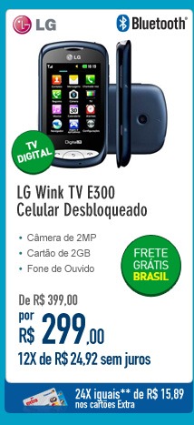 LG Wink TV E300 Celular Desbloqueado