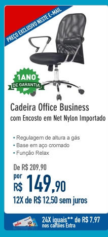 Cadeira Office Business com Encosto em Net Nylon Importado