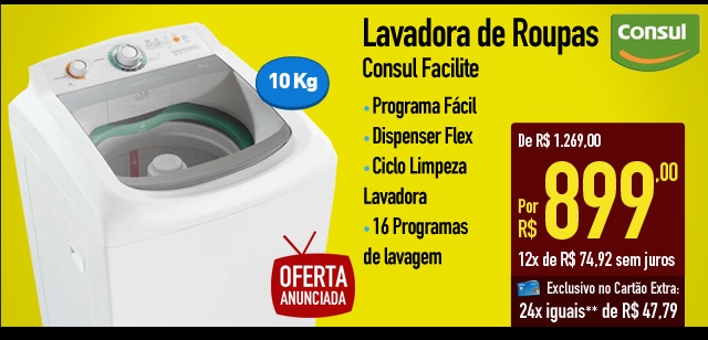 Lavadora de Roupas Consul Facilite