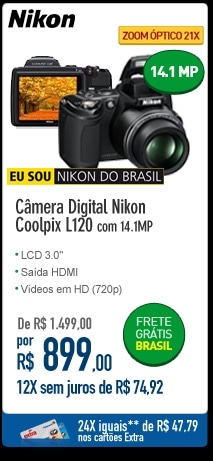 Câmera Digital Nikon Coolpix L120 com 14.1MP