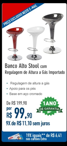 Banco Alto Stool com Regulagem de Altura a Gás Importado