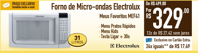 Forno de Micro-ondas Electrolux Meus Favoritos MEF41