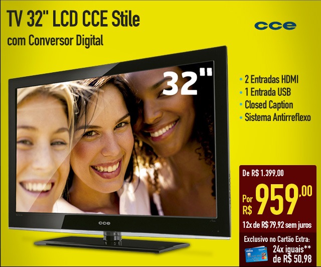TV 32'' LCD CCE Stile com Conversor Digital