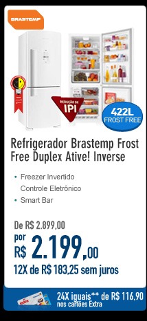 Refrigerador Brastemp Frost Free Duplex Ative! Inverse