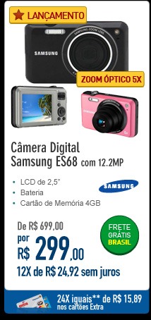 Câmera Digital Samsung ES68 com 12.2MP