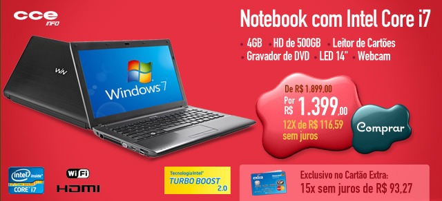 Notebook com Intel Core i7