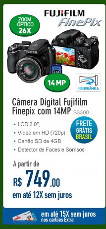 Câmera Digital Fujifilm Finepix com 14MP S3300