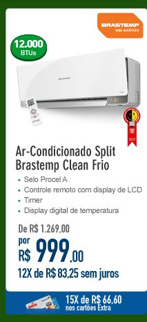 Ar-Condicionado Split Brastemp Clean Frio