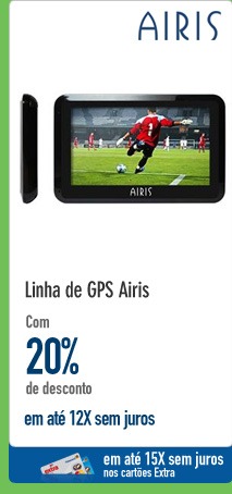 Linha de GPS Airis com 20% de desconto