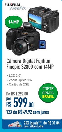 Câmera Digital Fujifilm Finepix S2800 com 14MP