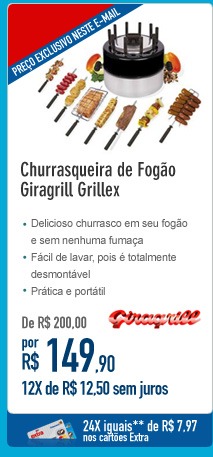Churrasqueira de Fogão Giragrill Grillex