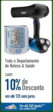 Todo o Departamento de Beleza & Saúde com 10% de Desconto