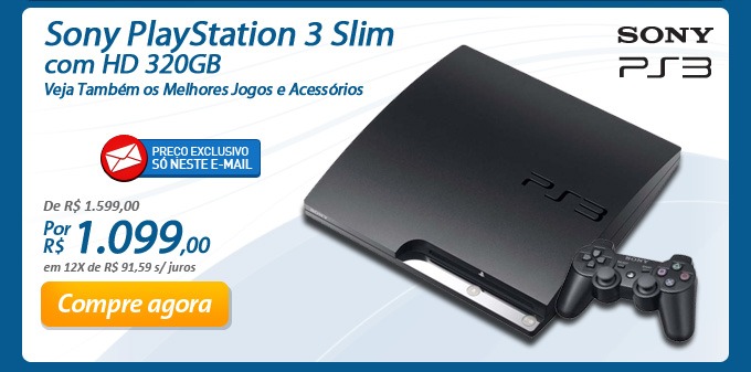 Sony PlayStation 3 Slim com HD 320GB