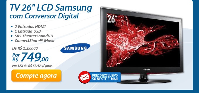 TV 26'' LCD Samsung com Conversor Digital
