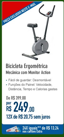Bicicleta Ergométrica Mecânica com Monitor Action