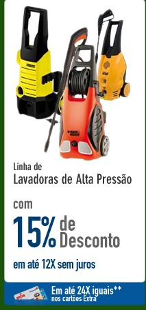 Linha de Lavadoras de Alta Pressão com 15% de Desconto
