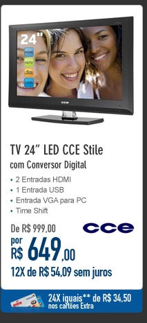 TV 24'' LED CCE Stile com Conversor Digital