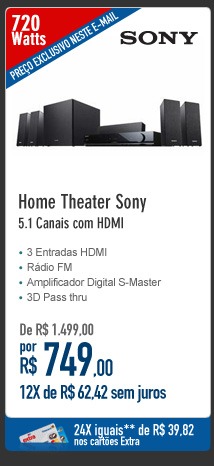 Home Theater Sony 5.1 Canais com HDMI