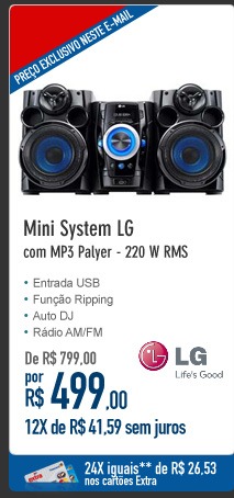 Mini System LG com MP3 - 220 W RMS