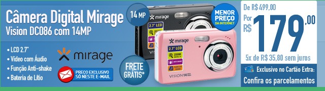 Câmera Digital Mirage Vision DC086 com 14MP