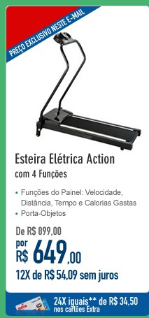 Esteira Elétrica Action com 4 Funções
