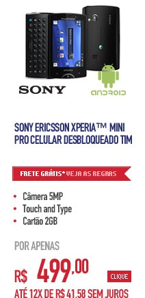 Sony Ericsson XperiaT Mini Pro Celular Desbloqueado TIM