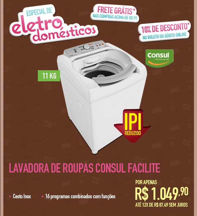 Lavadora de Roupas Consul Facilite