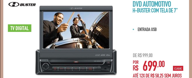 DVD Automotivo H-Buster com Tela de 7''