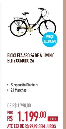 Bicicleta Aro 26 de Alumínio Blitz Comodo 26