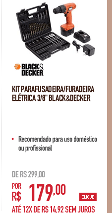 Kit Parafusadeira/Furadeira Elétrica 3/8'' Black&Decker