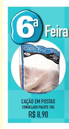 Cação em Postas Congelado Pacote 1kg