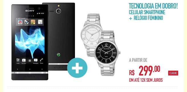 Tecnologia em Dobro! Celular Smartphone +  Relógio Feminino
