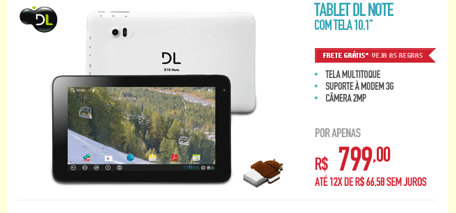 Tablet DL Note com Tela 10.1''