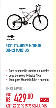 Bicicleta Aro 26 Mormaii com 21 Marchas