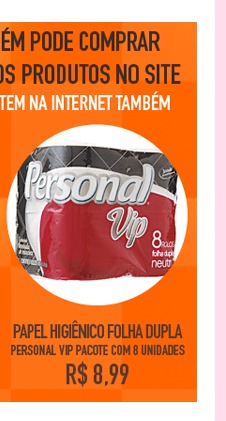Papel Higiênico Folha Dupla Neutro PERSONAL Vip Pacote com 8 Unidades