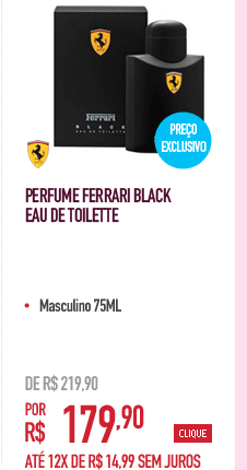 Perfume Ferrari Black Eau de Toilette Masculino 75ml